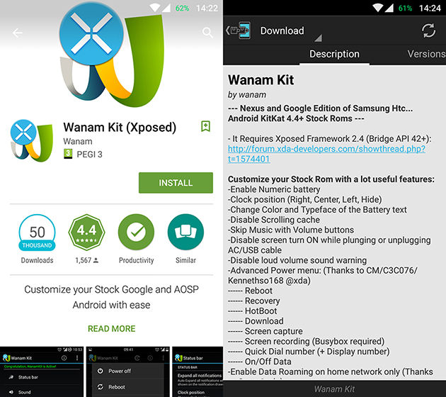 Xposed: Wanam Kit pentru Android 5.x Lollipop