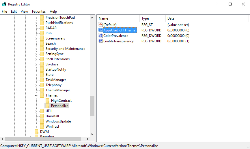 Activeaza tema Dark in Windows 10
