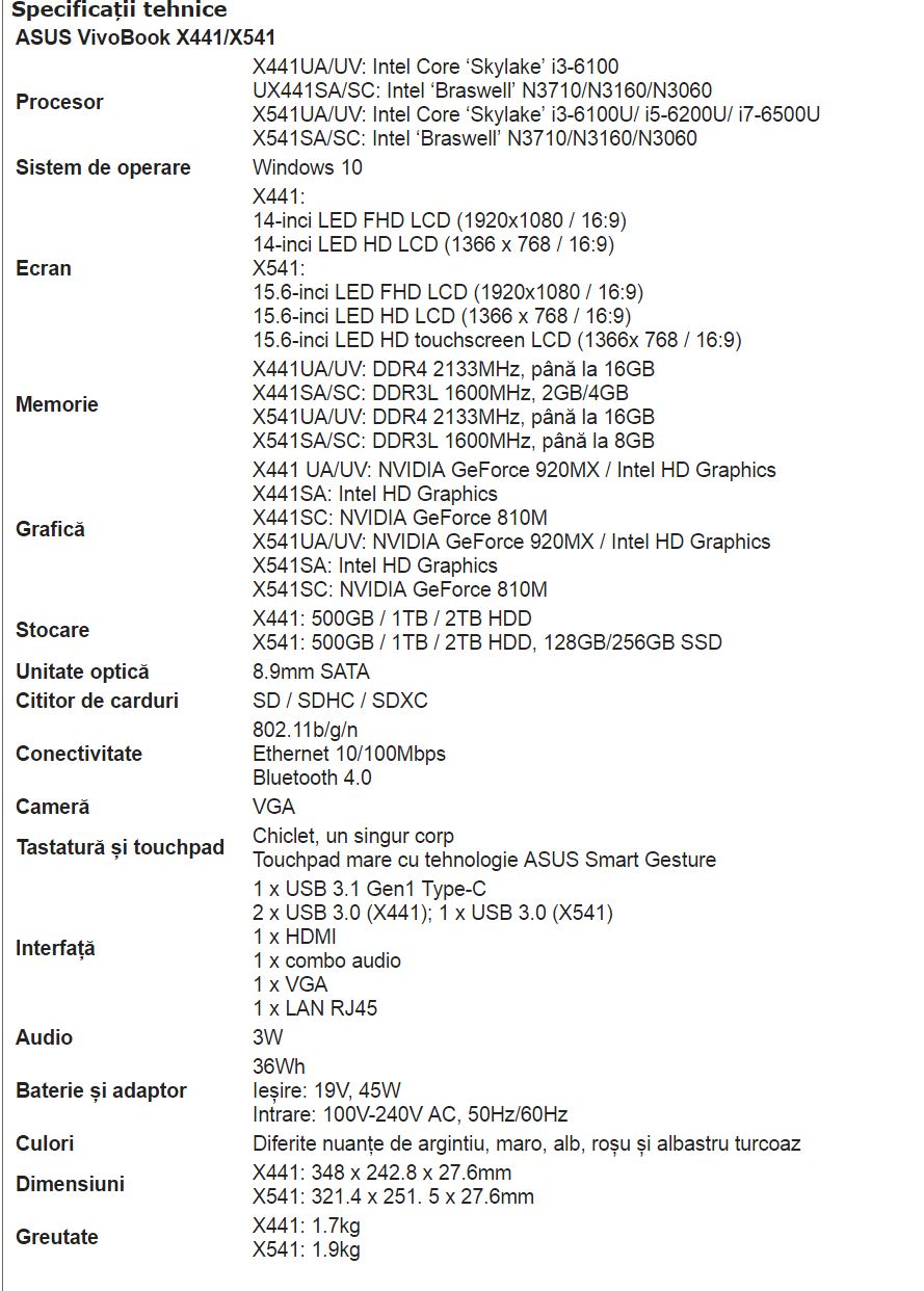 specificatii-tehnice-ASUS-VivoBook-X441-si-X541