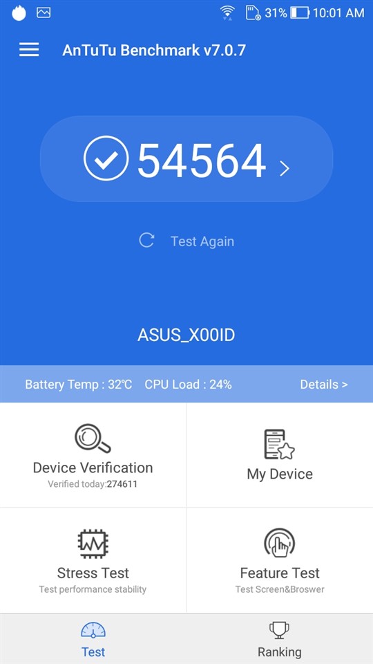 Teste benchmark ASUS Zenfone 4 Max 