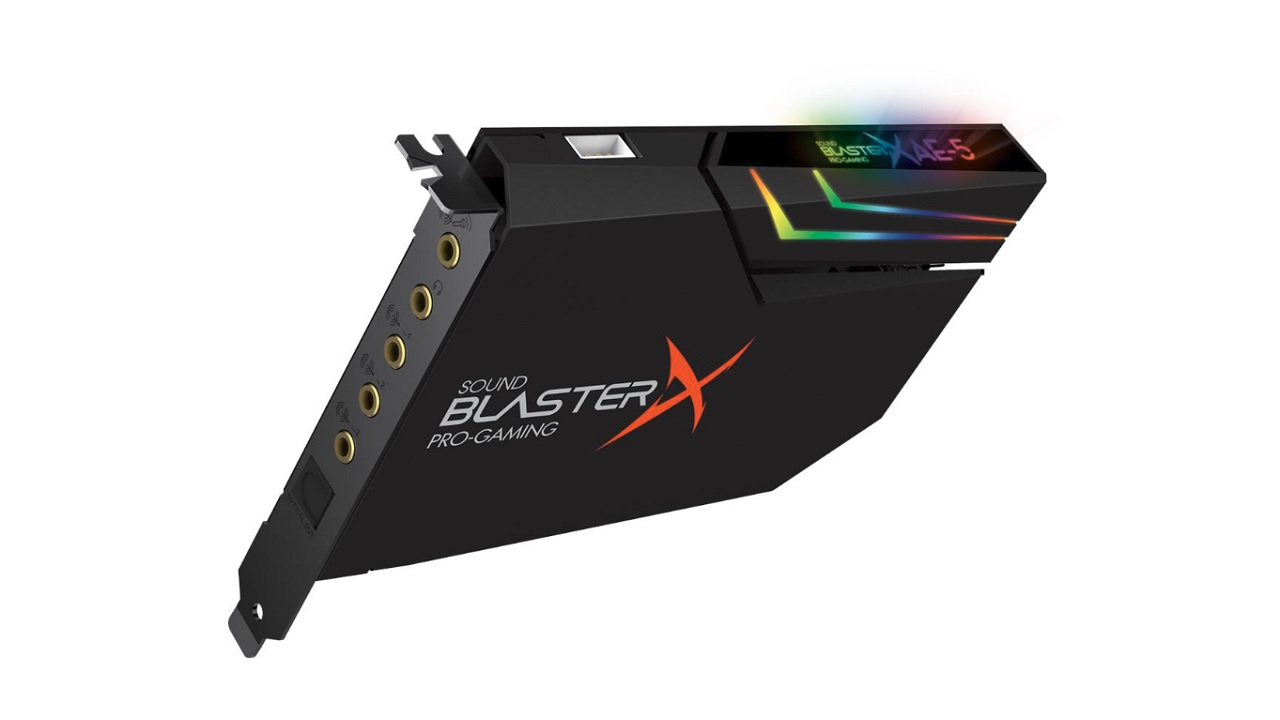 Iluminare RGB plca audio Creative Sound BlasterX AE-5